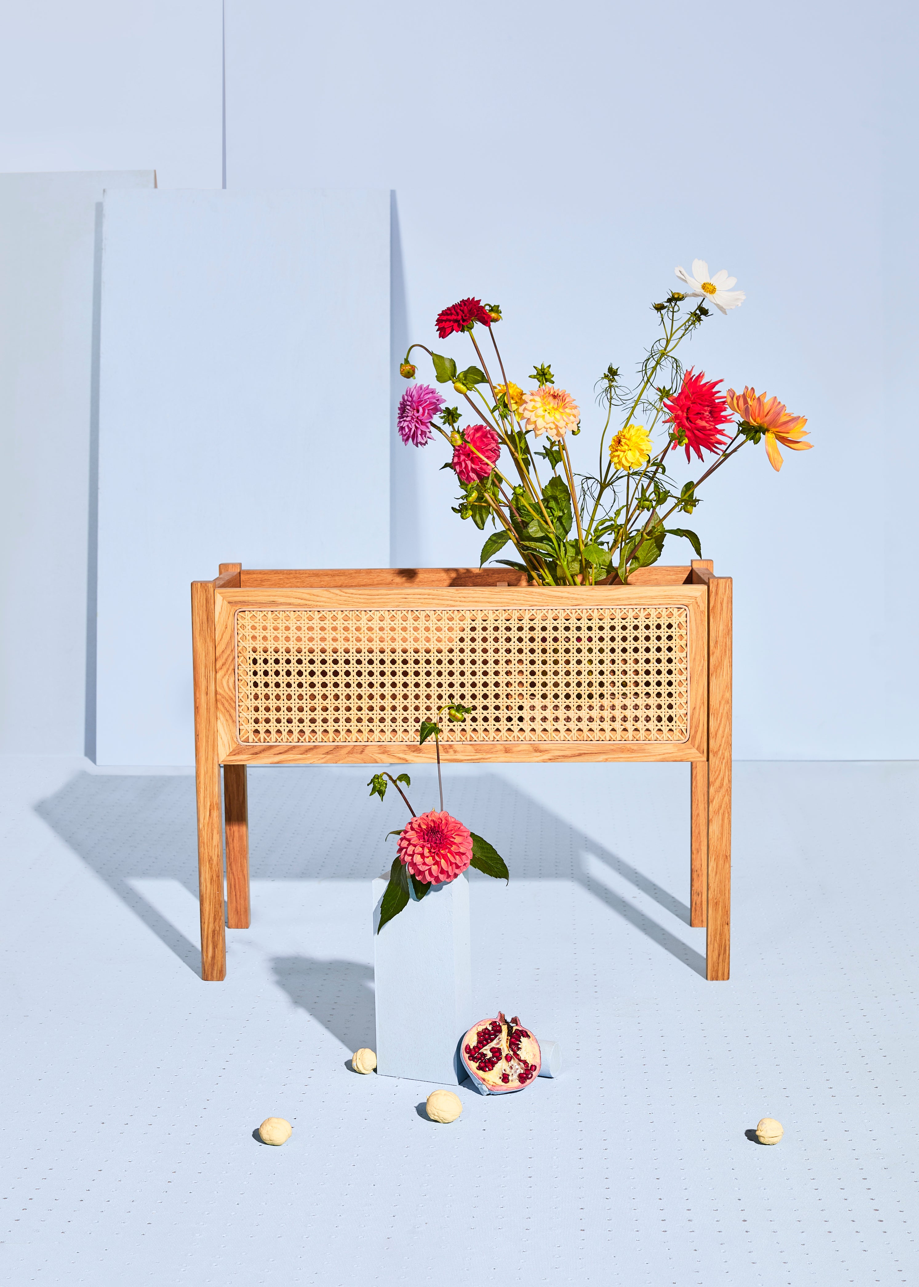 Rattan Plant & Book Stand