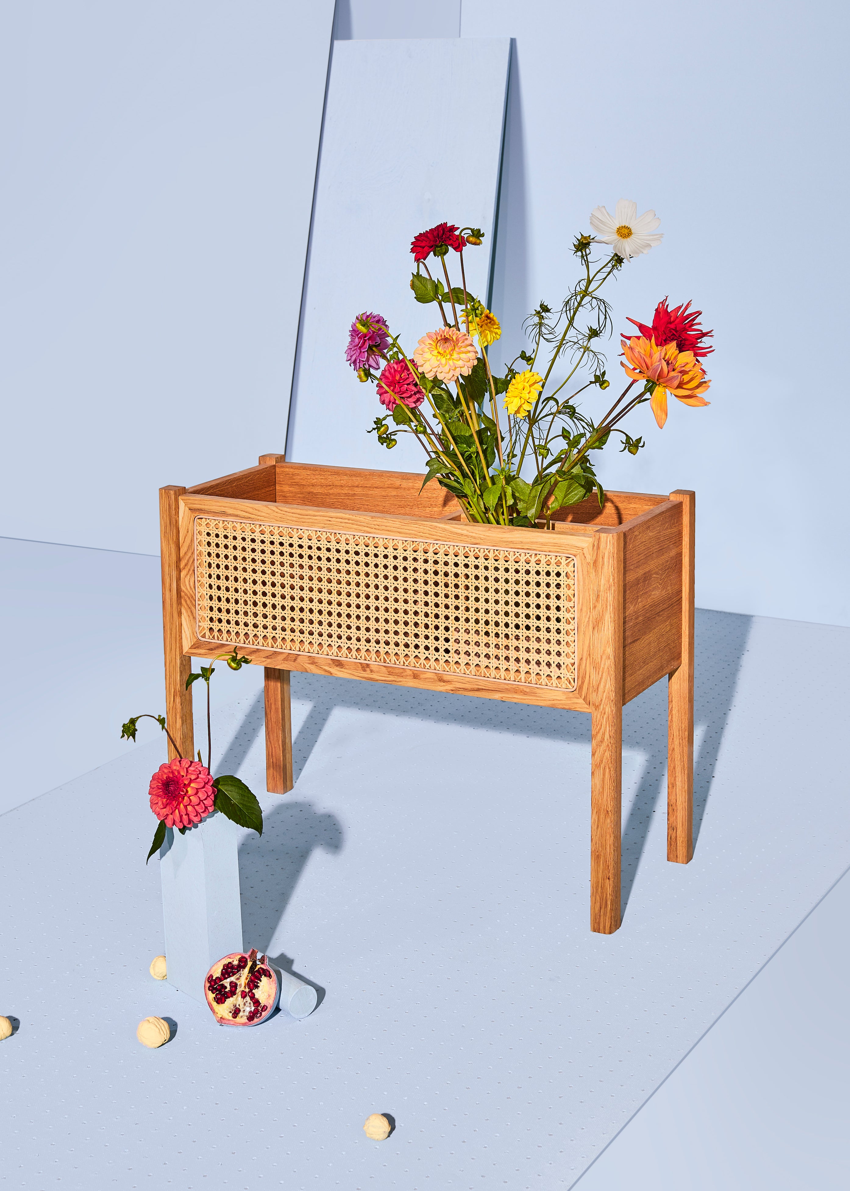 Rattan Plant & Book Stand